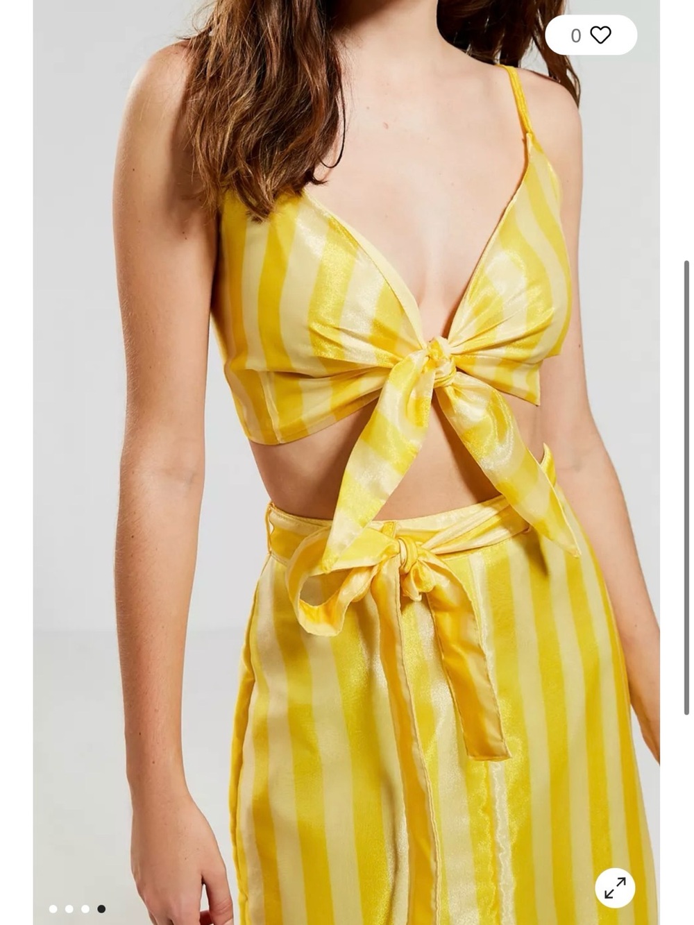 TACH Sheer Golden Yellow Slip Skirt SET